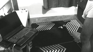 Watch this kinky ginger twink her monster cock while getting her tight pussy pounded - 1 image