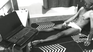 Watch this kinky ginger twink her monster cock while getting her tight pussy pounded - 13 image