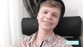 Watch James T jerk off his cock until he cums hard with his skinny teen body