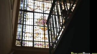 Watch this hot Latino teen cum hard while getting a facial from her big cock