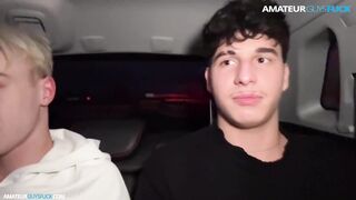 Young dudes in a car blowjob each other before clubbing - 12 image