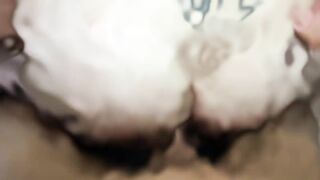 Check out the complete version of this hot threesome with daddy, his beard, and a sexy tattooed pornstar - 13 image