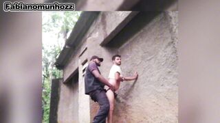 Watch Shorty sitting on security guard's ass while blowing his brains out in public park