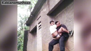 Watch Shorty sitting on security guard's ass while blowing his brains out in public park