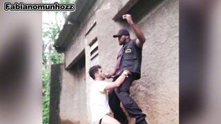 Watch Shorty sitting on security guard's ass while blowing his brains out in public park