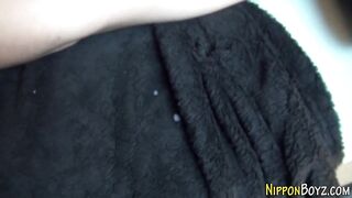 Watch this skinny Japanese twink take it hard in the ass and get a hot load on her face