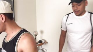 Watch this straight dude bang his brother-in-law while his girlfriend is out! - 1 image
