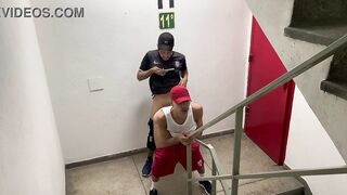 Hot homemade video of a young Brazilian guy taking on a massive dong on the stairs - 8 image