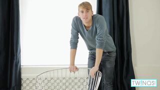 Owen K spreads his tight ass with his massive dildo and gape wide open for a hot, steamy bathroom fuck! - 1 image