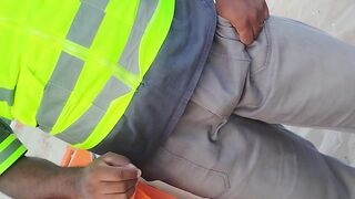 Black worker gets a hot shower & wild bareback in the bathroom - 1 image