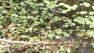 Watch this hot skinny twink suck and jerk off in the sun until she's dripping with cum - 2 image
