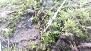 Jon Arteen gets dirty with himself after a hot jerk off session on green moss and makes a mess - 13 image