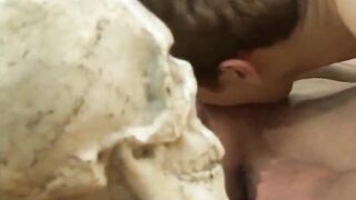 College students have wild threesome orgy in class with cumming and fucking - 8 image