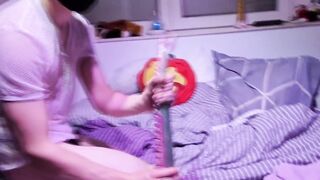 Hot uncut femboy twink using a huge dildo from Sinnovator gets full of cum - 12 image