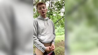 Teen boy after school jerk in the park and make cum masturbate in public - 11 image