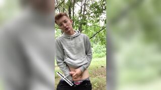 Teen boy after school jerk in the park and make cum masturbate in public - 4 image