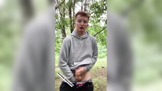 Teen boy after school jerk in the park and make cum masturbate in public - 6 image