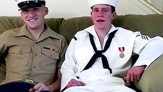 Handsome young navy boys in uniforms are anally fucking - 2 image