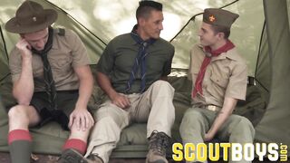 ScoutBoys - Hung DILF with six pack barebacks two cute, smooth scouts - 3 image