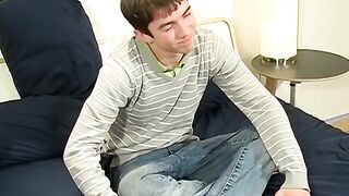 Beautiful British teen CJ sprays cum after an interview - 6 image