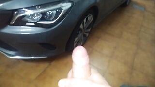 Horny Guy Fucks the Door of a Mercedes Benz and the Cum Slowly Slides down the Big Fat Cock - 6 image