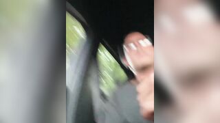 German twink boy jerks off in moving car and cums - 14 image