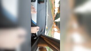 German twink boy jerks off in moving car and cums - 7 image