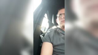 German twink boy jerks off in moving car and cums - 9 image