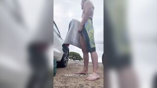 Naked and Hard on a Public Beach (Cumshot at the End) - 10 image