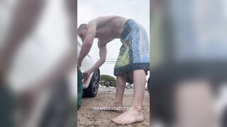 Naked and Hard on a Public Beach (Cumshot at the End) - 8 image