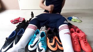 Big cumshot over all my sneakers and cleats - 4 image