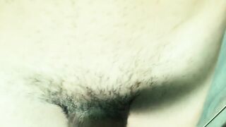 Unshaved black pubic hair - twink jerking off big fat dick - 2 image