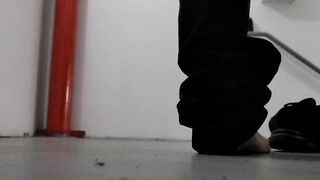 leaving dildo inserted. Public restroom, staircase and office cock - 13 image