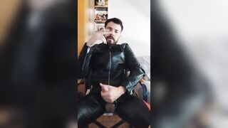 Smoking leather men masturbate - 5 image