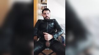 Smoking leather men masturbate - 9 image