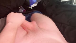 Stroking my cock in my tights on - 10 image