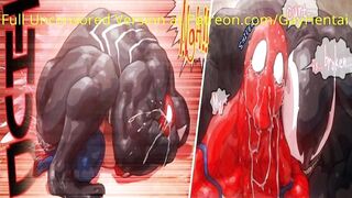 Spiderman Cum Inflation - Spiderman X Venom Belly inflation Hentai - 8 image