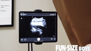 Hung doctor uses ultrasound to show his bare dick in boy - 12 image