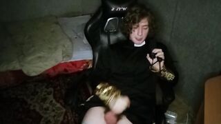 POV: Curly cute gay priest dominates you and then masturbates you and offers to eat your cum afterwards - 11 image