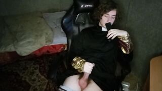 POV: Curly cute gay priest dominates you and then masturbates you and offers to eat your cum afterwards - 5 image
