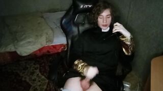 POV: Curly cute gay priest dominates you and then masturbates you and offers to eat your cum afterwards - 7 image