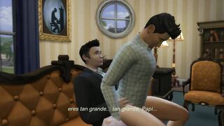 His Brown Boy - White Daddy Fucks Latino Twink - Jerks Him Off - Cums In His Mouth & Throat - Sims 4 - 10 image