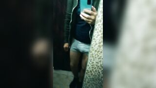 Teen boy changing clothes in the store dressing room nude / Vladimir Public - 2 image