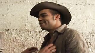 Randy gay cowboy drills his partner's tight ass in the stables - 2 image