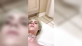 Femboy On Vacation Sneaks Away to Cum on Face - 14 image