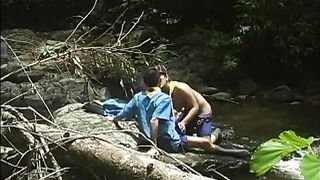 Skinny Asian scout enjoys outdoor sex after blowjob - 4 image