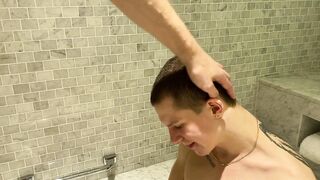 Stepdad fucked cute stepson in the bathroom and finished his face - 15 image