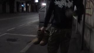 master warcenko walks barefoot in the street to get licked by the slave - 2 image