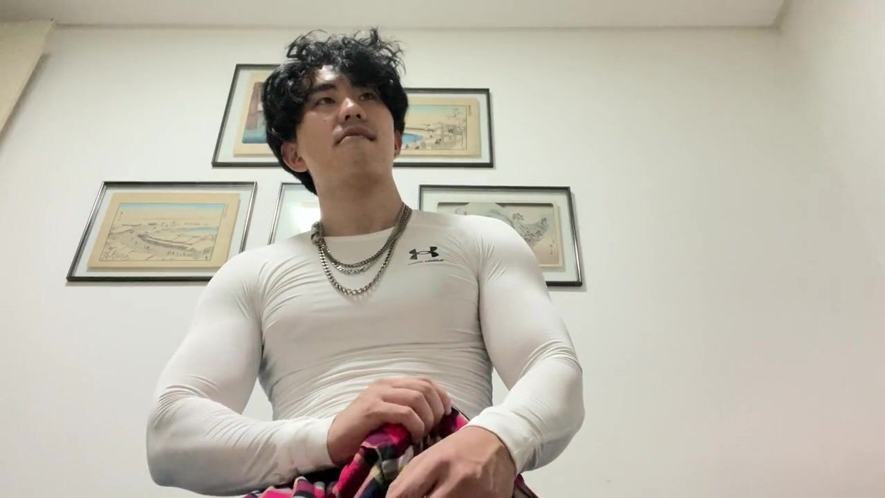 Asian jock solo in gym gear watch online photo