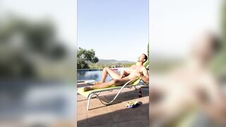 Outdoor Muscle Twink Wank by the Pool - 10 image